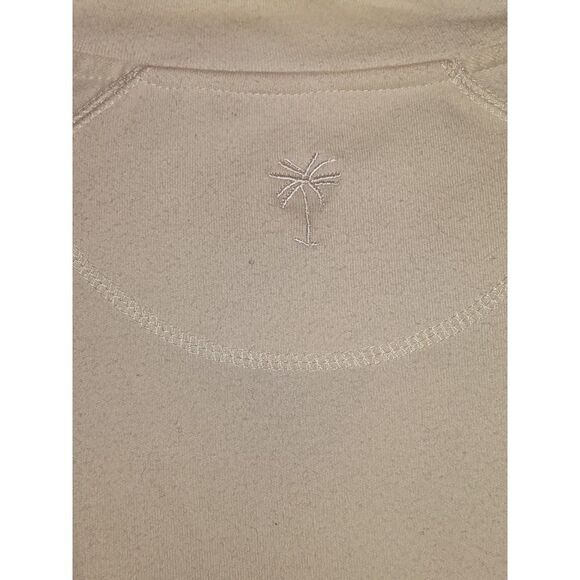 Alan Flusser Men's Medium white pullover 1/4 zip cotton sweater, sweatshirt - Picture 6 of 6